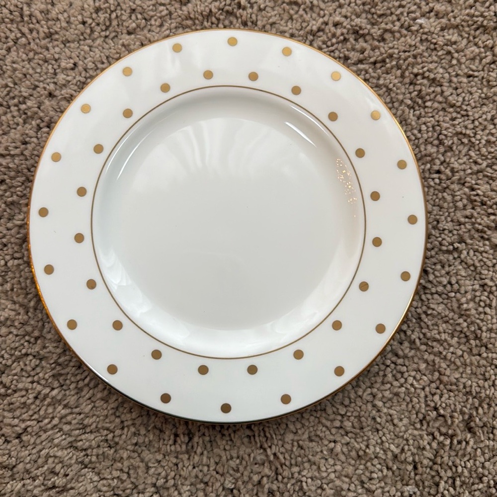 Kate Spade Lenox Larabee Road Gold Set of 4 Salad Plates